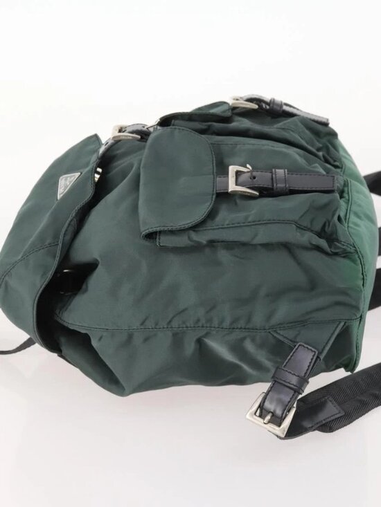 PRADA Backpack Nylon Green Silver Auth fm5140 main image 11